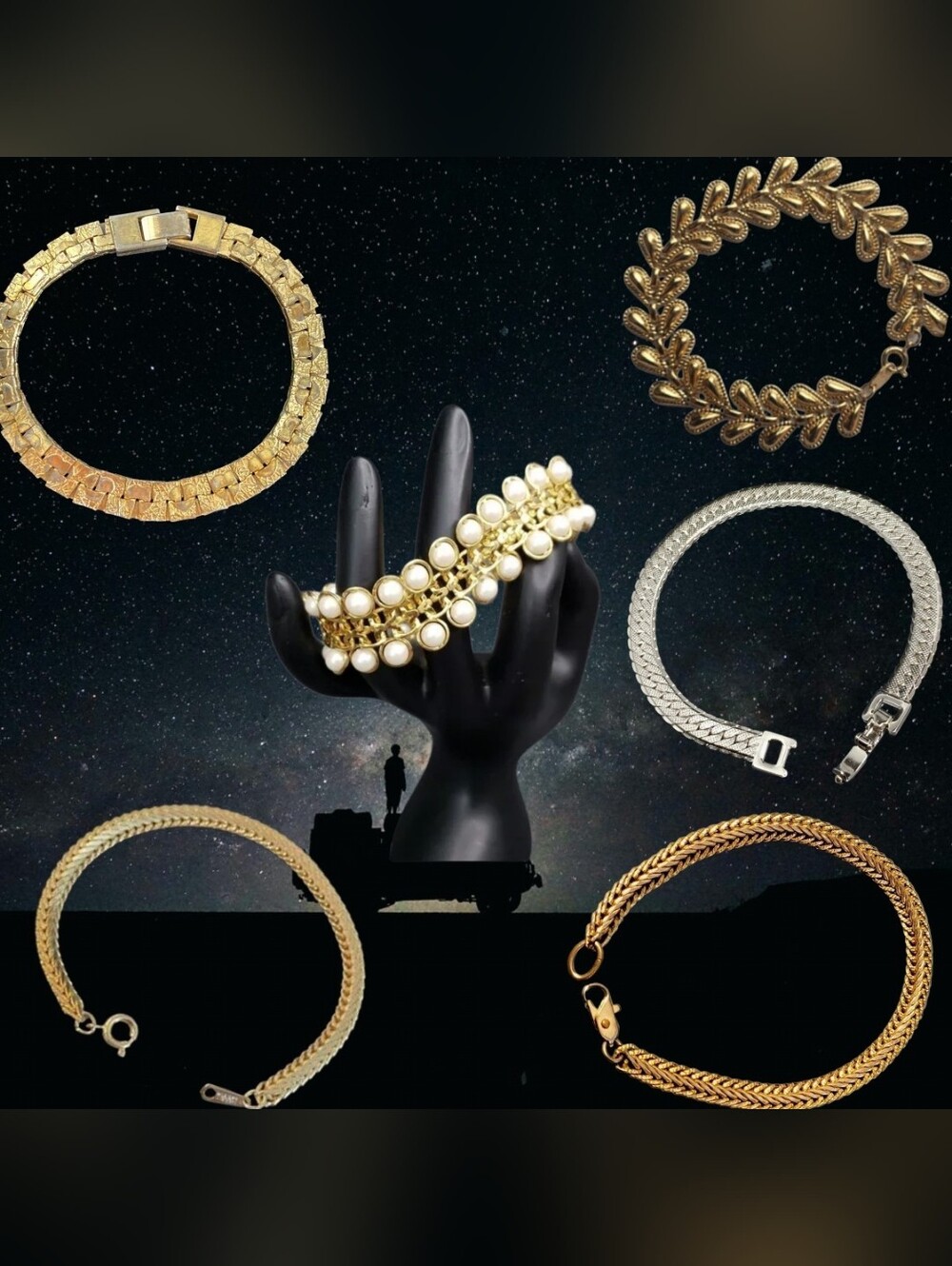 6 Vintage Beautiful Bracelets.. ALL IN GREAT SHAPE